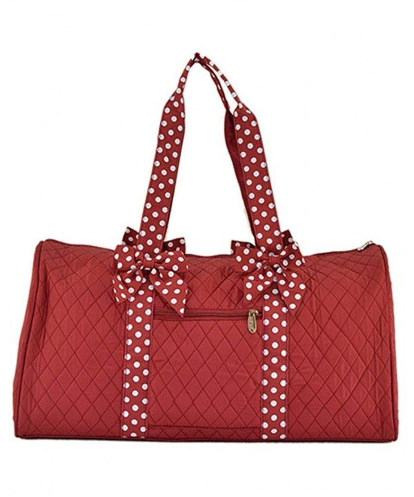 Quilted Solid Large Duffle Maroon