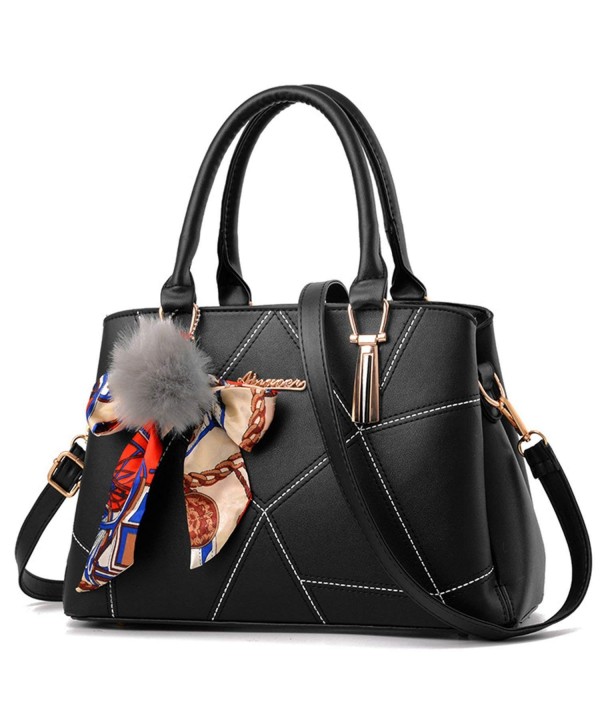 Women Designer Top Handle Handbag Tote Crossbody Bag Faux Leather Purse ...