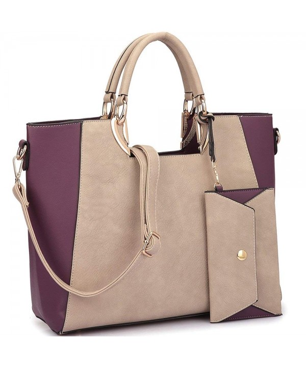 Womens Large Two Tone Handbag Structured Tote Satchel Purse Designer ...