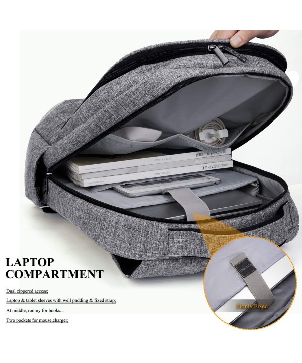 Backpack Resistant Business Knapsack - Grey - C5188TD0NAH