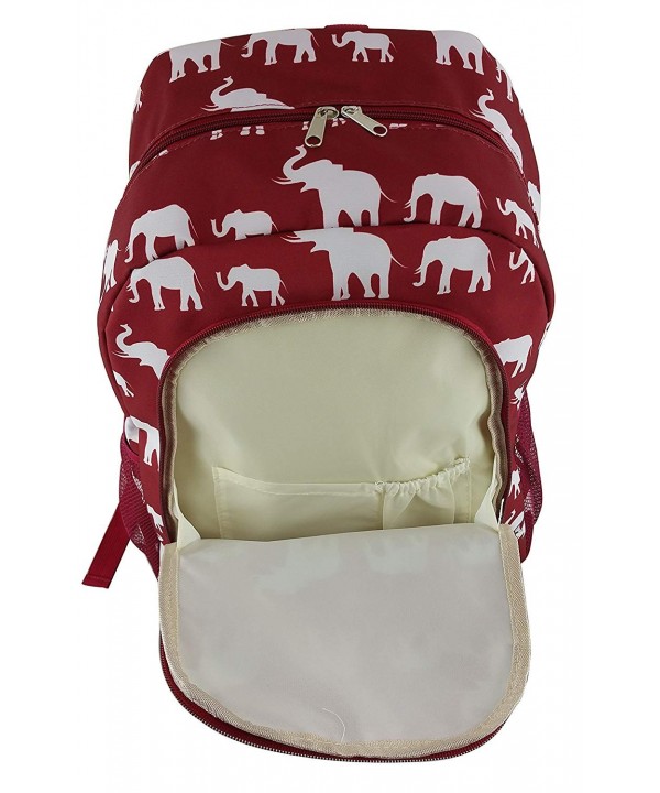 NBN-E-WB-1 Big Backpack Burgundy elephant Pattern Design - CD11U4P885H