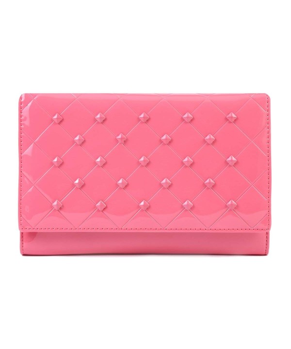 Ladies Rivets Patent Leather Wallet Shoulder Bags - Watermelon ...