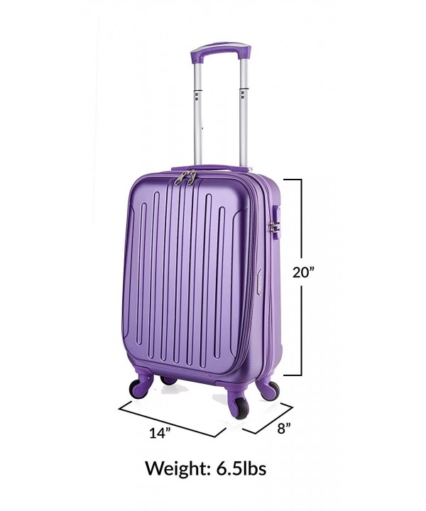 Victoria 20'' Carry On Lightweight Hardshell Spinner Luggage - Purple ...