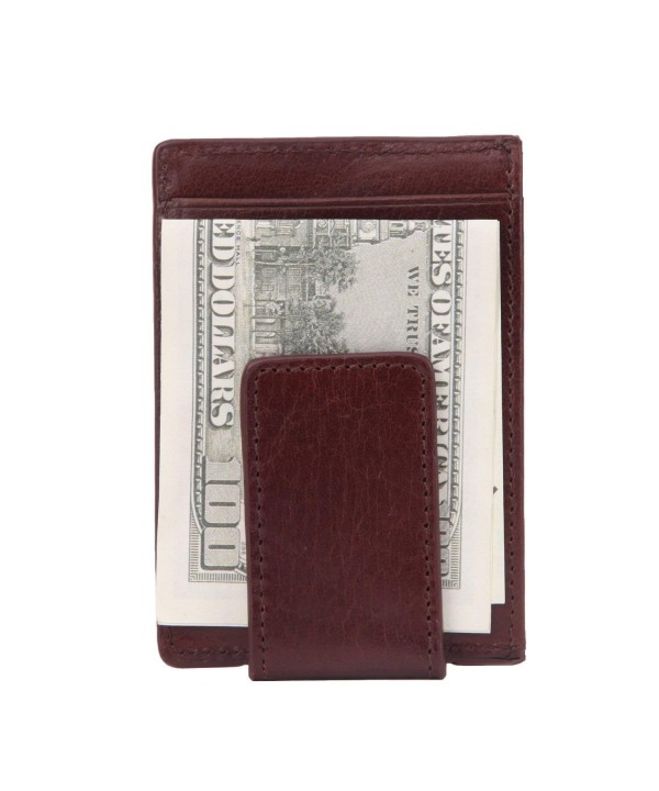 leather card wallet with money clip