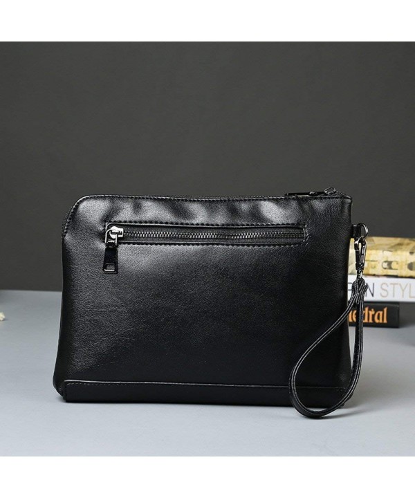 Men PU Leather Envelope Wallet Wrist HandBag Clutch Zip Business Phone ...