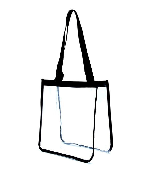 Open Clear Tote Bag/ Security Shoulder Bag/ Clear Work Tote Bag- Black ...