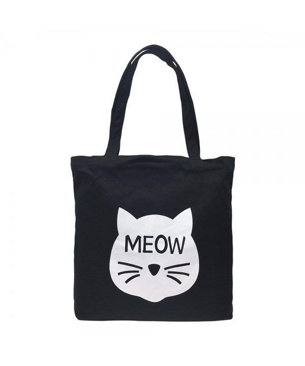 Cotton Shoulder Bag Tote Bag Portable Grocery Shopping Bag (Cat) - A ...
