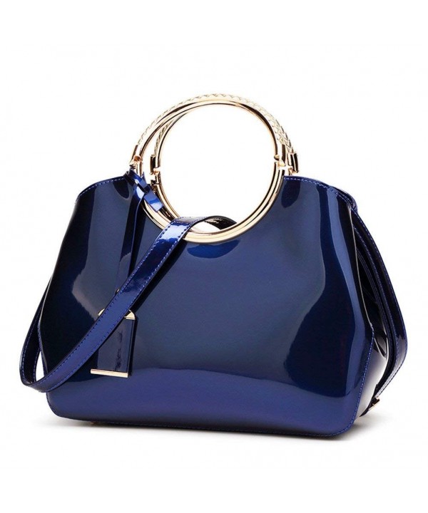 Handbags Patent Leather Satchel Shoulder Bag With Adjustable Shoulder ...