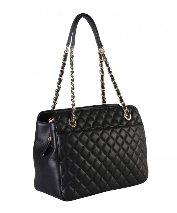 quilted chain tote bag