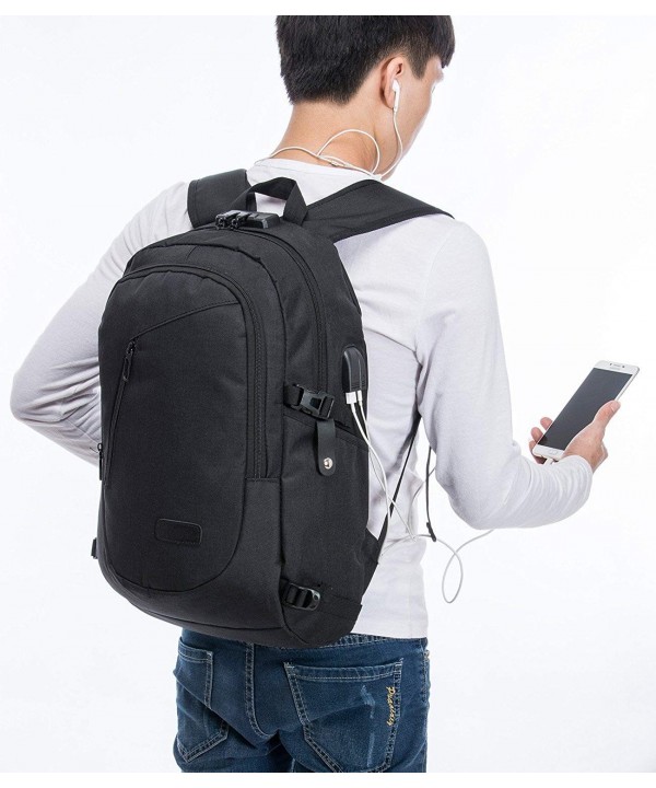 Lightweight Laptop Backpack USB Water Resistant 15.6 Inch Business Slim ...