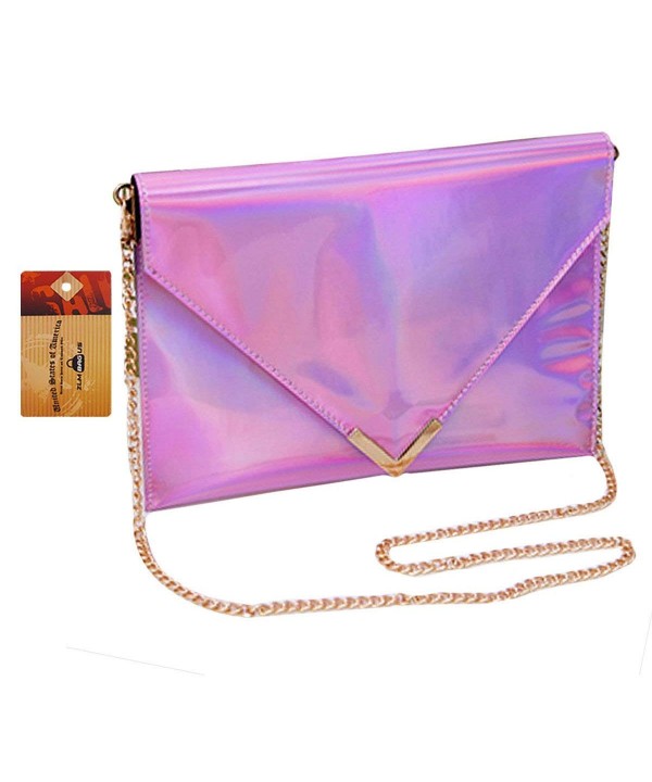 ZLMBAGUS Women Hologram Laser Envelope Clutch Handbag Purse Girl PVC ...