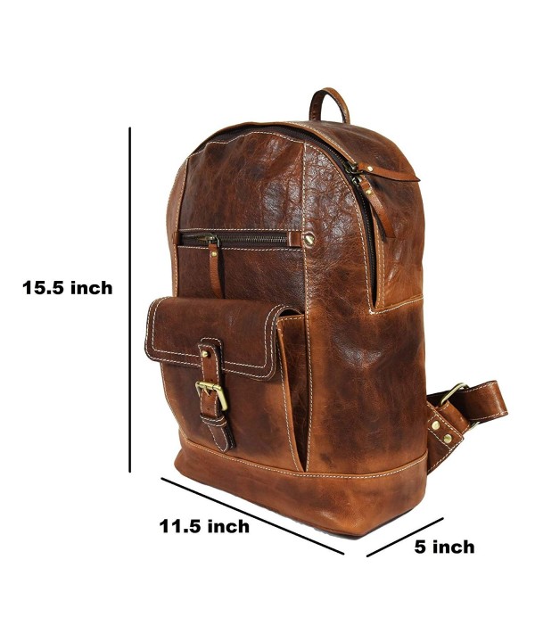 Leather Backpack Laptop Backpack with Detachable Padded Sleeve Rucksack ...