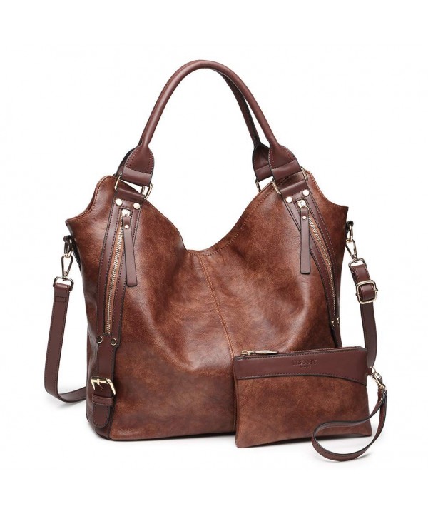 Handbags Leather Capacity Shoulder Adjustable - Brown - CY18HS76KWN