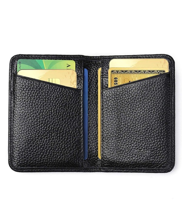 RFID Blocking Credit Card Holder Wallet Genuine Leather Slim Pocket ...
