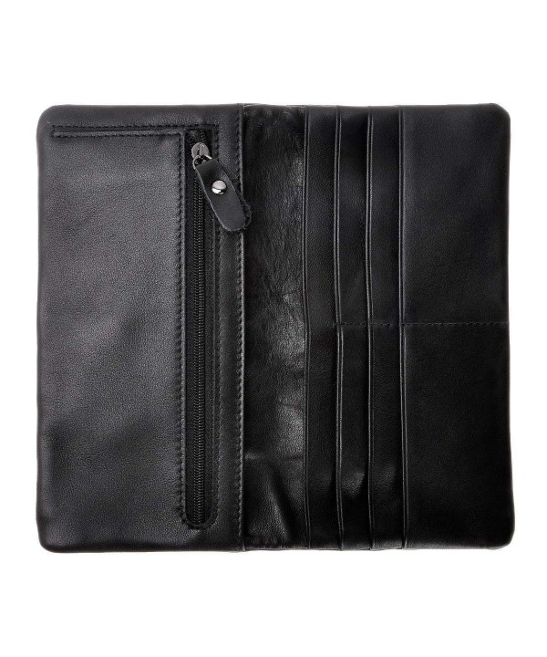 Women's Simple Belt Closure Leather Long Bifold Wallet Card Holder ...