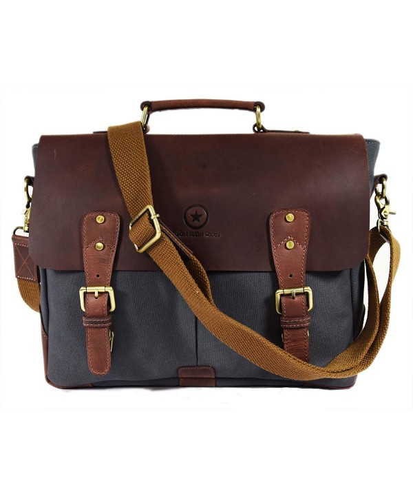 Leather Messenger Compartments Crossbody Aaron