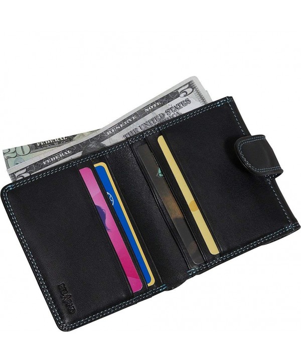 Small French Multi Color Wallet in Black Rainbow Combination - Black ...