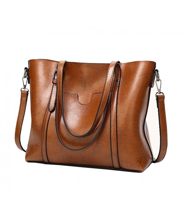 Women Top Handle Satchel Handbags Shoulder Bag Tote Purse - Brown ...