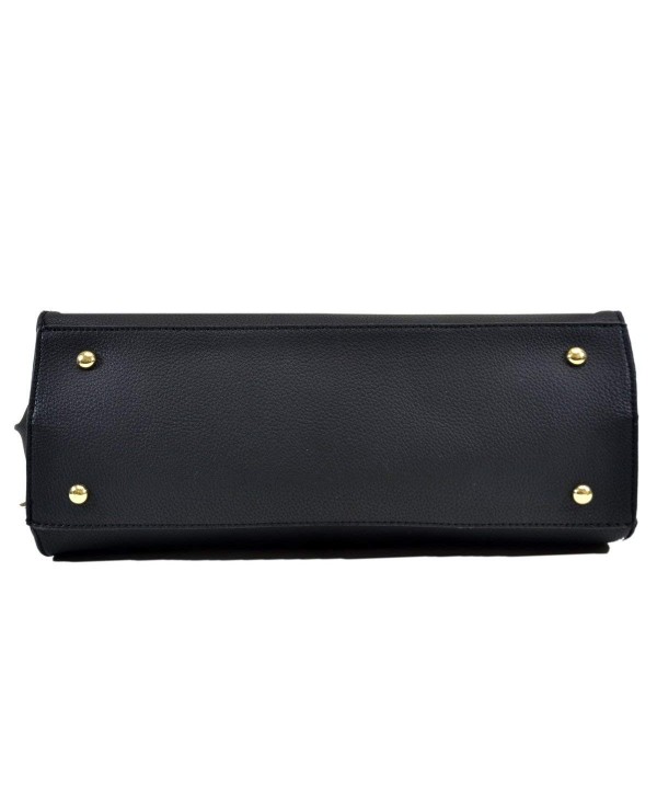 Designer Handbag Padlock Satchel - Kk04175- Black - C817YYU4UDR