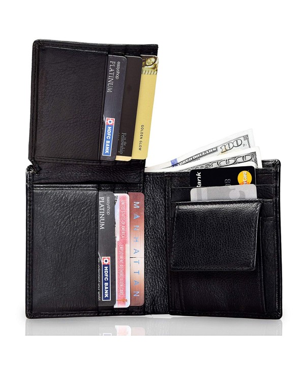 3 Pack Leather Bifold Trifold Wallet- Passport Case N Credit Card ...