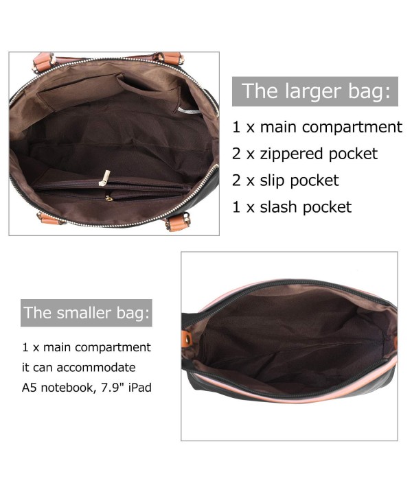 S-ZONE Handbags for Women 2 Pcs Water-resistant Oxford Lightweight ...