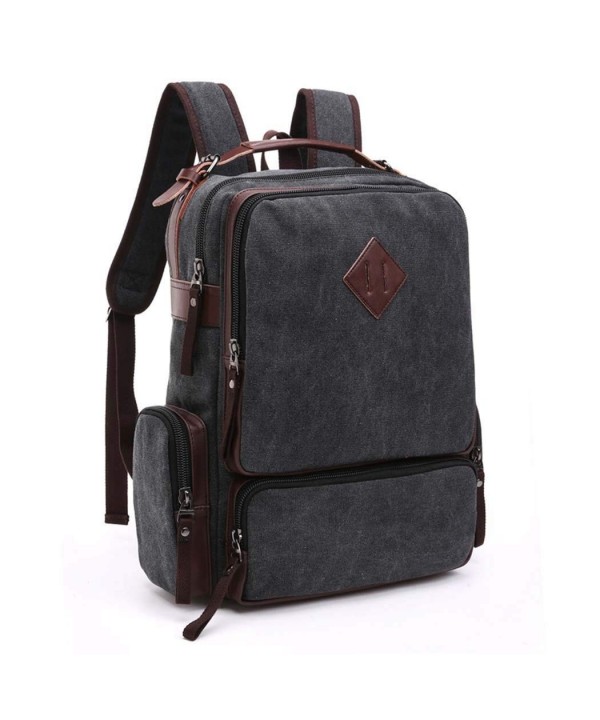 Lightweight Canvas School Backpack College Laptop Bags Travel Rucksack ...