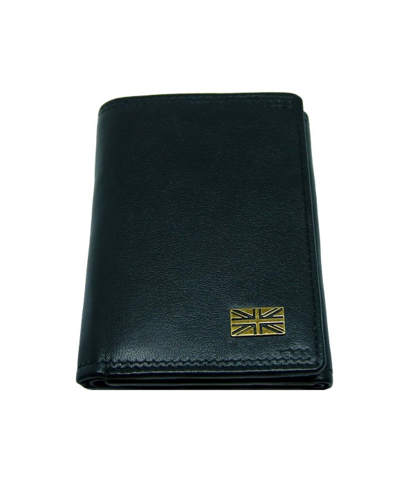 Leather Trifold Wallet Black Country