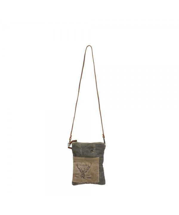 Vintage LeafedCross Bag Stamped Leather