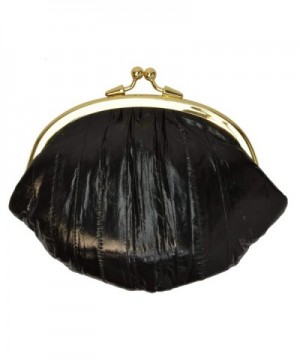 EEL SKIN COIN PURSE EELSKIN CHANGE WALLET LARGE DOUBLE - Black ...