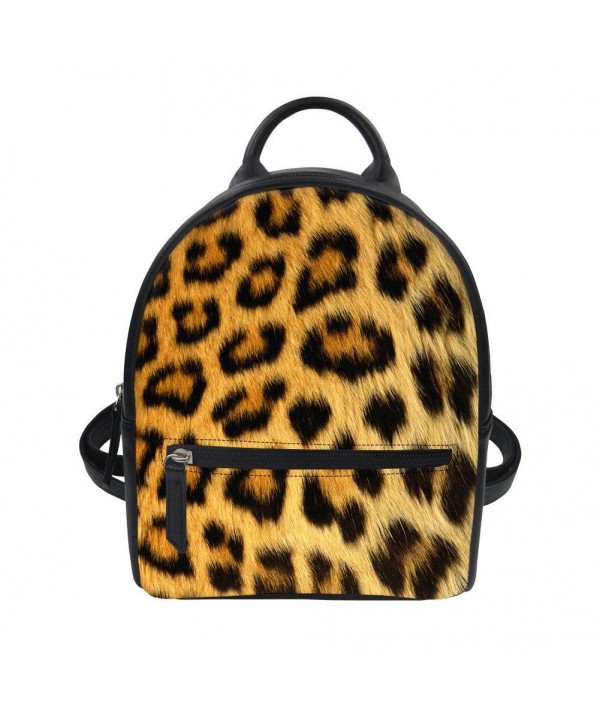 Showudesigns Leather Backpack Daypack Leopard