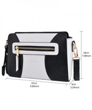 Crossbody Handbags Leather Shoulder - Black & White - CR1897XRZ0D