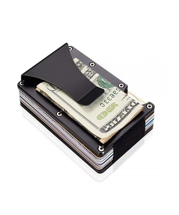 Metal Business Card holder slim with Money clip - RFID Blocking purse ...