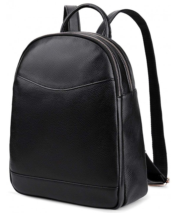 Genuine Leather Backpack for Women Hotstyle Casual Bookbags - Black ...