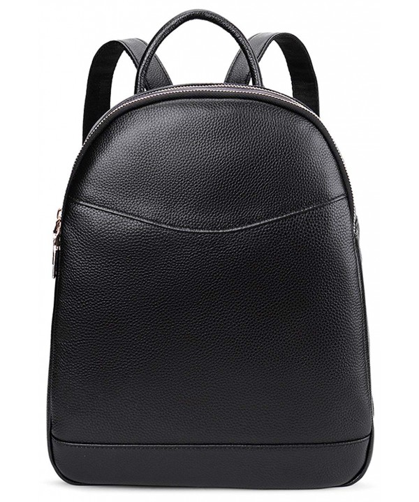 Genuine Leather Backpack for Women Hotstyle Casual Bookbags - Black ...