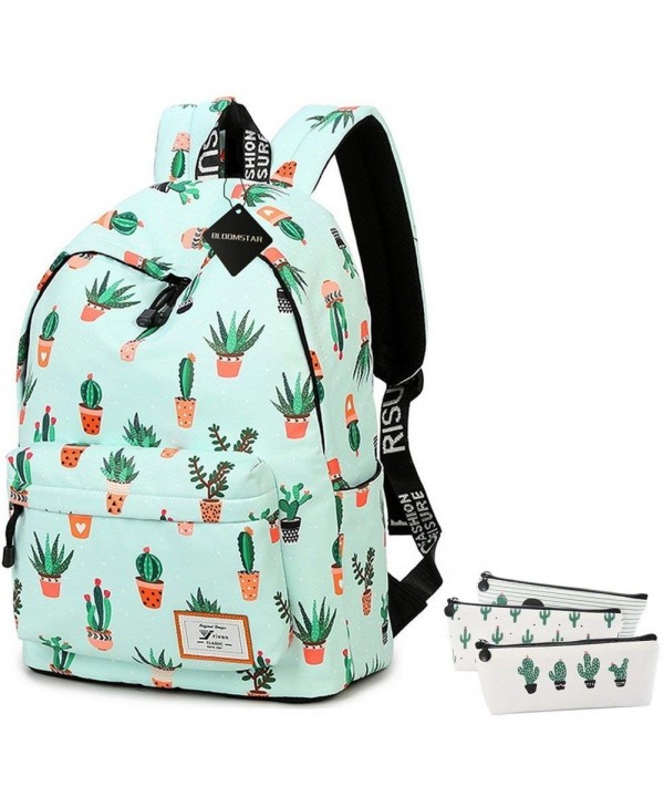 Bookbag Resistant Backpack College Blue Cactus