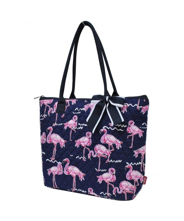 Quilted Cotton Medium Tote Bag 2018 Spring Collection - Pink Flamingo ...