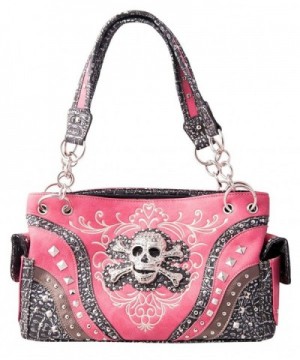 Skull Western Studded Rhinestone Purse Concealed Carry Shoulder Bag ...