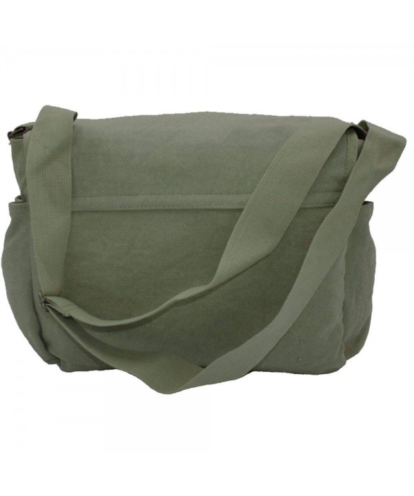 Classic Original Canvas Army Military Messenger Bag Olive by - CD112F1LZN5
