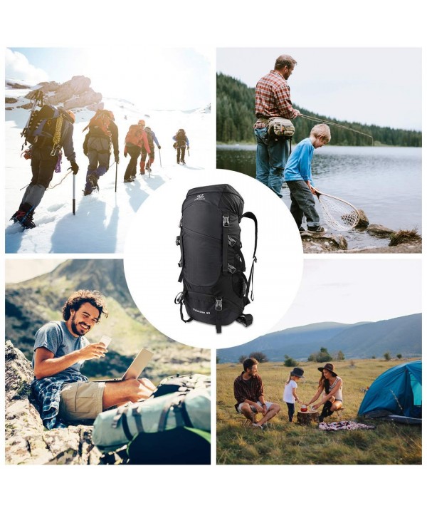 40L Folding Backpack Bag- Portable Lightweight Hiking Daypack - Black ...